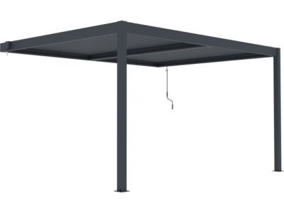 Pergola adossée en aluminium "Windsor"  Gris anthracite  3 x 4 m