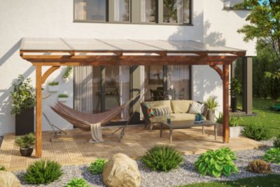 Pergola adossée SKAN HOLZ RAVENNA 541x250cm, douglas, traitement coloré ...