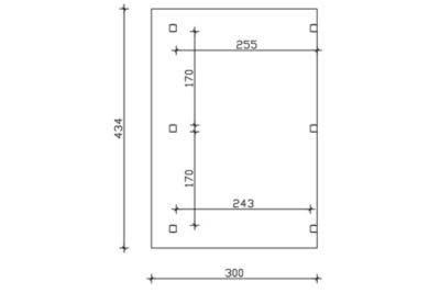 Pergola adossée SKAN HOLZ SIENA 434x300cm, bois lamellé-collé, traitement coloré noyer