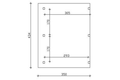 Pergola adossée SKAN HOLZ SIENA 434x350cm, bois lamellé-collé, traitement coloré noyer