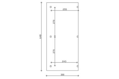 Pergola adossée SKAN HOLZ SIENA 648x300cm, bois lamellé-collé, traitement coloré chêne clair