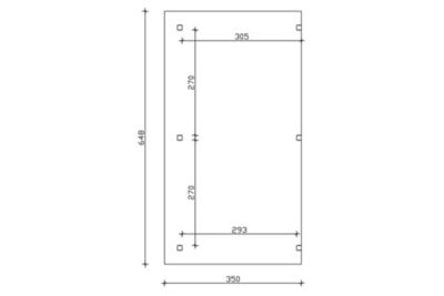 Pergola adossée SKAN HOLZ SIENA 648x350cm, bois lamellé-collé, traitement coloré noyer
