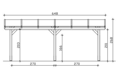 Pergola adossée SKAN HOLZ SIENA 648x350cm, bois lamellé-collé, traitement coloré noyer