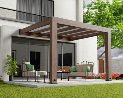 Pergola adossée bois Helsinki Canopia 3 x 3,4 m