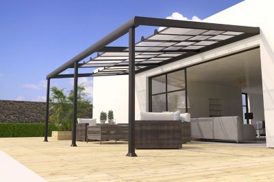 Pergola adossée manuelle aluminium Edena 3,5 x 6 m