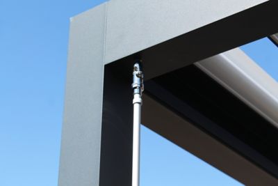 Pergola adossée manuelle bioclimatique aluminium Salto gris anthracite 4,21 x 3,08 m