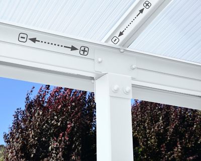 Pergola adossée Olympia 3 x 6,10m blanc