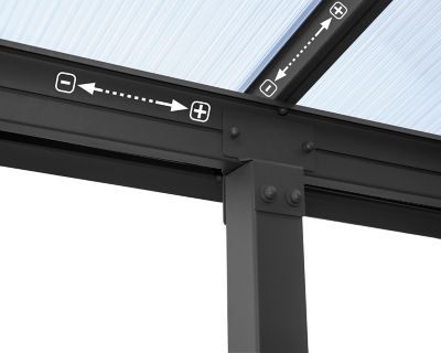 Pergola adossée Olympia 3 x 6,10m gris