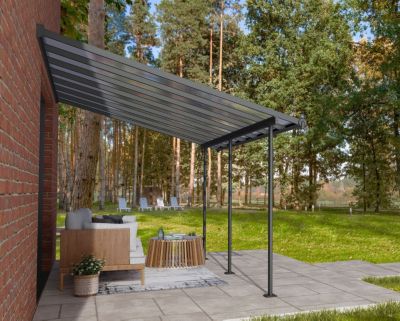Pergola adossée Sierra Palram Canopia aluminium gris 3 x 4.3 cm