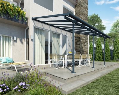 Pergola adossée Sierra Palram Canopia aluminium gris 3 x 4.3 cm