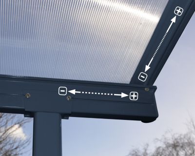 Pergola adossée Sierra Palram Canopia aluminium gris 3 x 4.3 cm