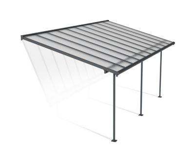 Pergola adossée Sierra Palram Canopia aluminium gris 3 x 6.2 cm
