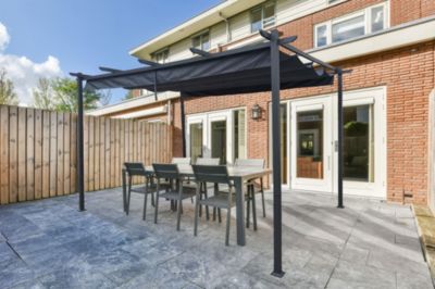 Pergola autoportée MIRA 4x3m Toile Gris anthracite