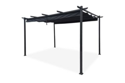 Pergola autoportée MIRA 4x3m Toile Gris anthracite