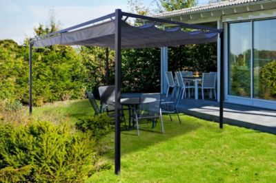 Pergola autoportée NOOSA 4x3m Toile Gris clair