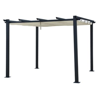 Pergola autoportante 3 x 3m CASSIS beige - structure aluminium - HAPPY GARDEN