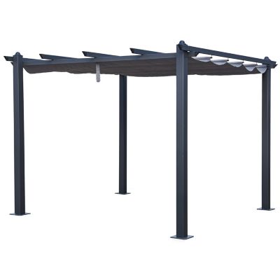 Pergola autoportante 3 x 3m CASSIS grise - structure aluminium - Happy Garden