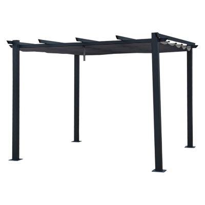 Pergola autoportante 3 x 3m CASSIS grise - structure aluminium - HAPPY GARDEN