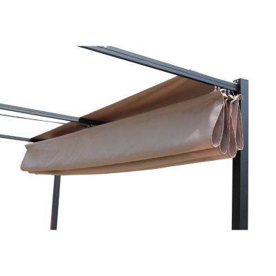 Pergola autoportante 3 x 4m avec toile en polyester taupe TUSA