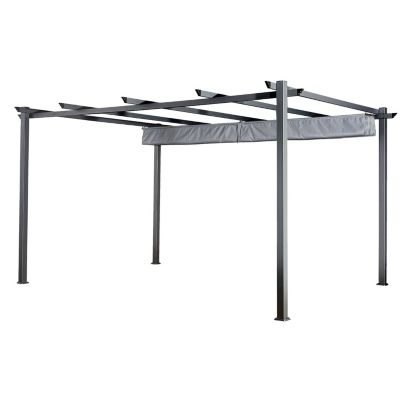 Pergola autoportante 3 x 4m CASSIS grise - structure aluminium - HAPPY GARDEN