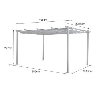 Pergola autoportante 3 x 4m CASSIS grise - structure aluminium - HAPPY GARDEN