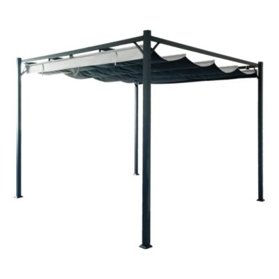 Pergola autoportante aluminium Alizé coloris gris Klikstrom 3 x 3 m