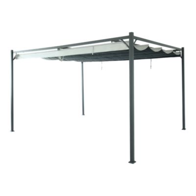 Pergola autoportante aluminium Alizé coloris gris Klikstrom 3 x 4 m