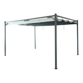 Pergola autoportante aluminium Alizé coloris gris Klikstrom 3 x 4 m