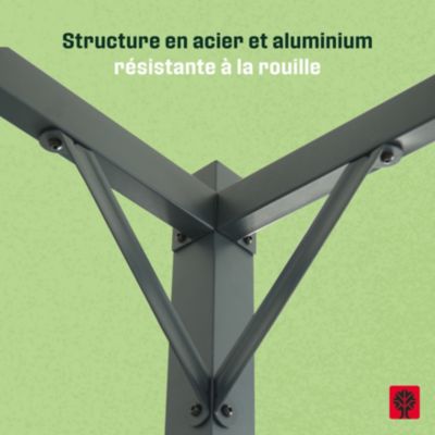 Pergola autoportante aluminium Alizé coloris gris Klikstrom 3 x 4 m
