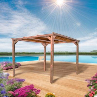 Pergola autoportante en bois 3 x 2,96 m Habrita