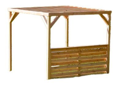 Pergola autoportante en bois naturel sapin de Douglas modulable H.2,5 x l.2,9 m + 1 module occultant