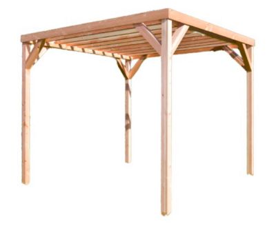 Pergola autoportante en bois naturel sapin de Douglas modulable H.2,5 x l.2,9 m