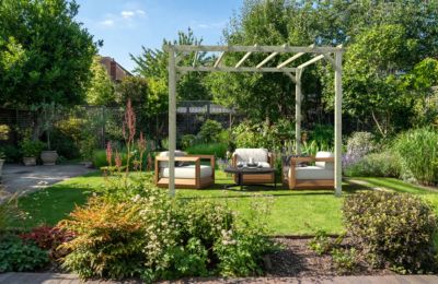 Pergola autoportante Ipomée en bois l.300 x L.300 x H.247 cm
