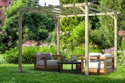 Pergola autoportante Ipomée en bois l.300 x L.300 x H.247 cm