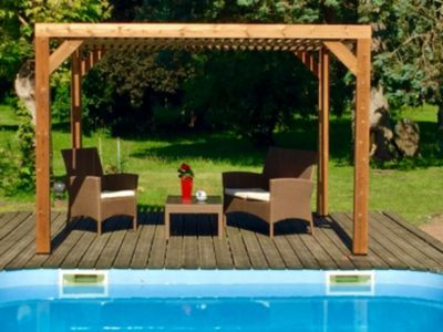 Pergola autoportante manuelle bois Habrita THO3531T 3,41 x 3,13 m