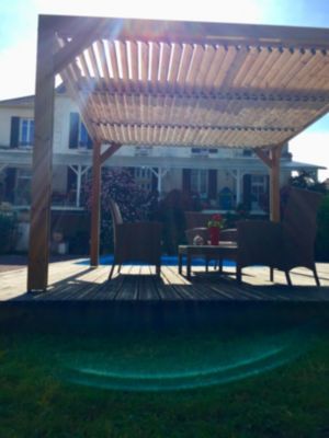 Pergola autoportante manuelle bois Habrita THO3531T 3,41 x 3,13 m