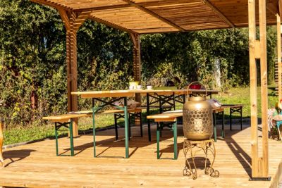Pergola autoportante manuelle bois Habrita THO3562T 3,41 x 6,26 m