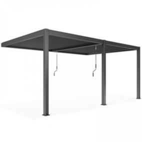 Pergola bioclimatique adossée Aluminium 6 x 3 x 2.5 m  Oviala