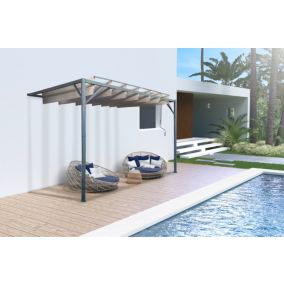 Pergola bioclimatique adossée BAHIA 3x3m Toile Beige