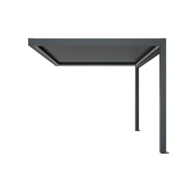 Pergola Bioclimatique Adossée Motorisée 12m² 3x4m Gris Anthracite STELLAR - Eclairage Intégré