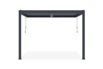 Pergola Bioclimatique adossée SANTA 3x3m aluminium gris