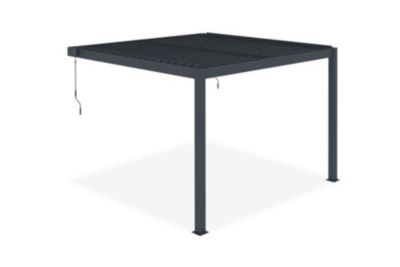 Pergola Bioclimatique adossée SANTA 3x3m aluminium gris