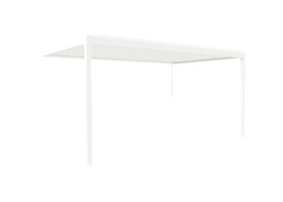 Pergola bioclimatique adossée manuelle Salto Alumin'home aluminium blanc RAL 9010 - 5 x 3 m