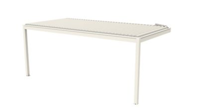 Pergola bioclimatique adossée motorisée aluminium Oviedo blanc 6 x 3 m