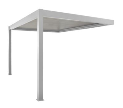 Pergola bioclimatique adossée Zephir Proloisirs L.400 x l.281 blanc