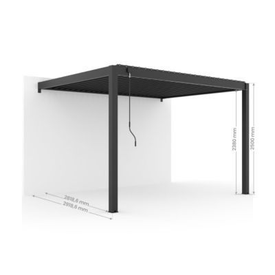 Pergola Bioclimatique Aluminium Adossee ZENITH 12m2 - 3x4m - Store ...