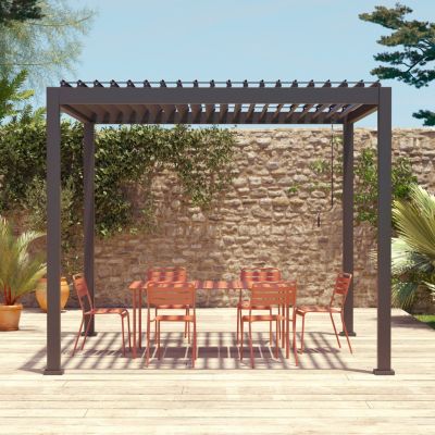 Pergola bioclimatique aluminium anthracite Triomphe 3x3 m lames orientables