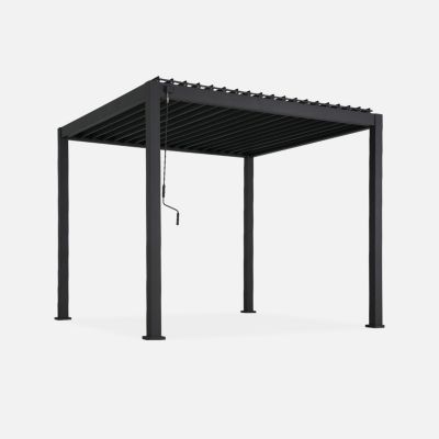 Pergola bioclimatique aluminium anthracite Triomphe 3x3 m lames orientables