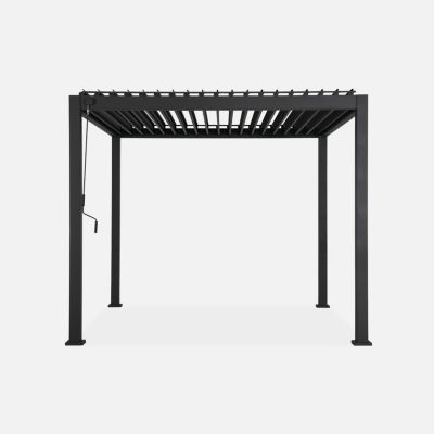 Pergola bioclimatique aluminium anthracite Triomphe 3x3 m lames orientables