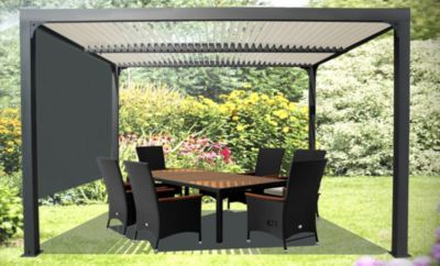 Pergola bioclimatique aluminium autoportante 3630RBIW gris anthracite 3,60 x 2,31 m